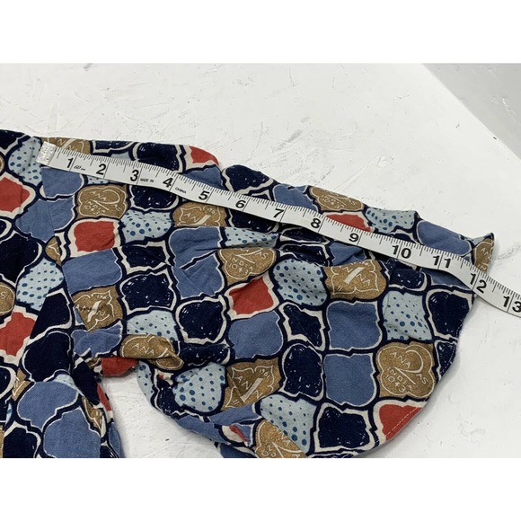 BOMBAY PAISLEY Cropped Short Sleeve Linen Blouse M - Picture 7 of 8